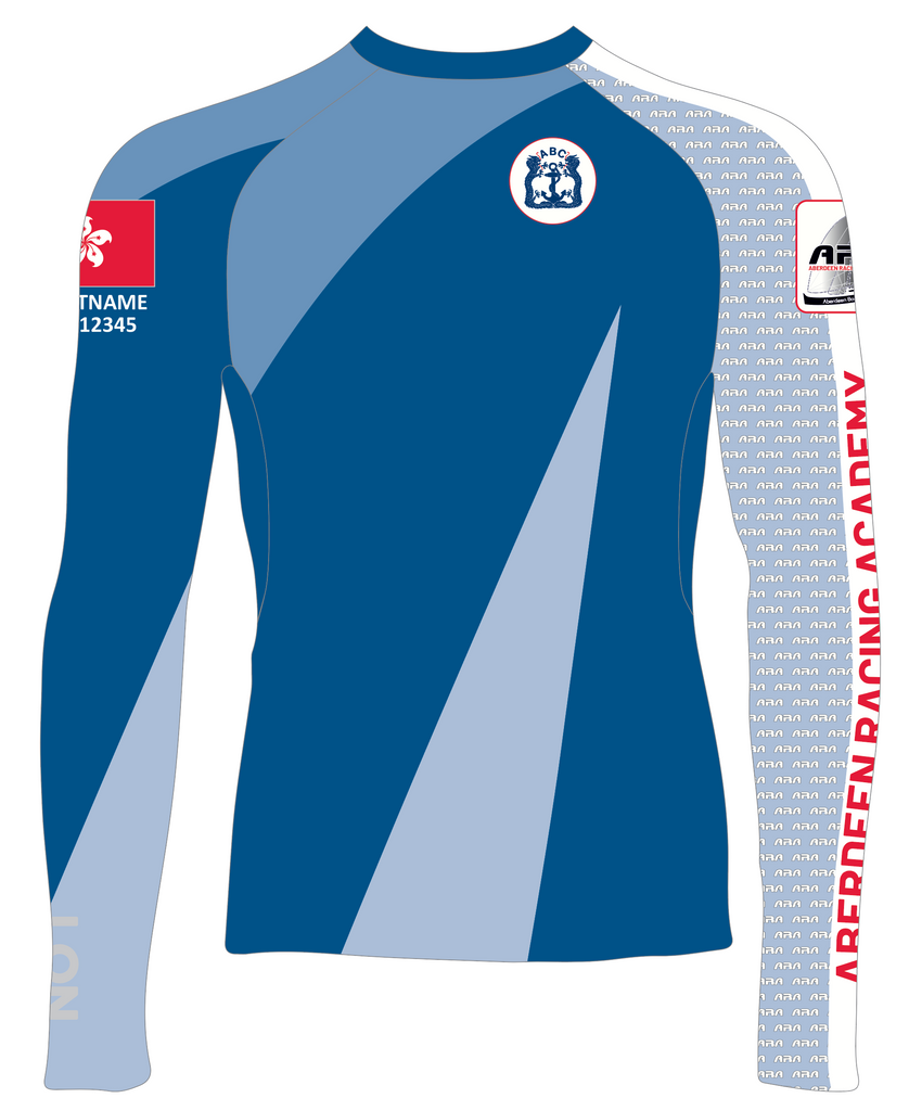 JR RASH GUARD TOP LONG SLEEVE BLUE | ABERDEEN BOAT CLUB / RACE ACADEMY | PSNLZ'D