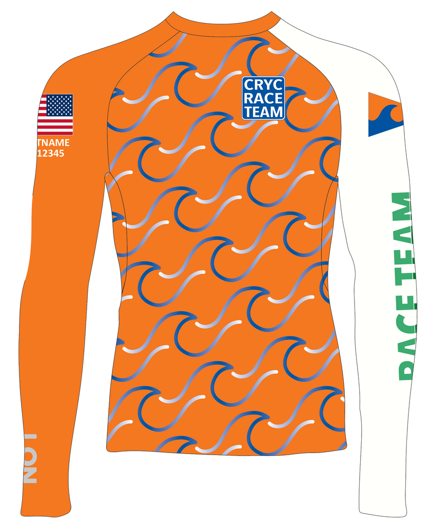 MEN TECH-TEE TOP LONG SLEEVE ORANGE | CORAL REEF YACHT CLUB - GREEN | PSNLZ'D
