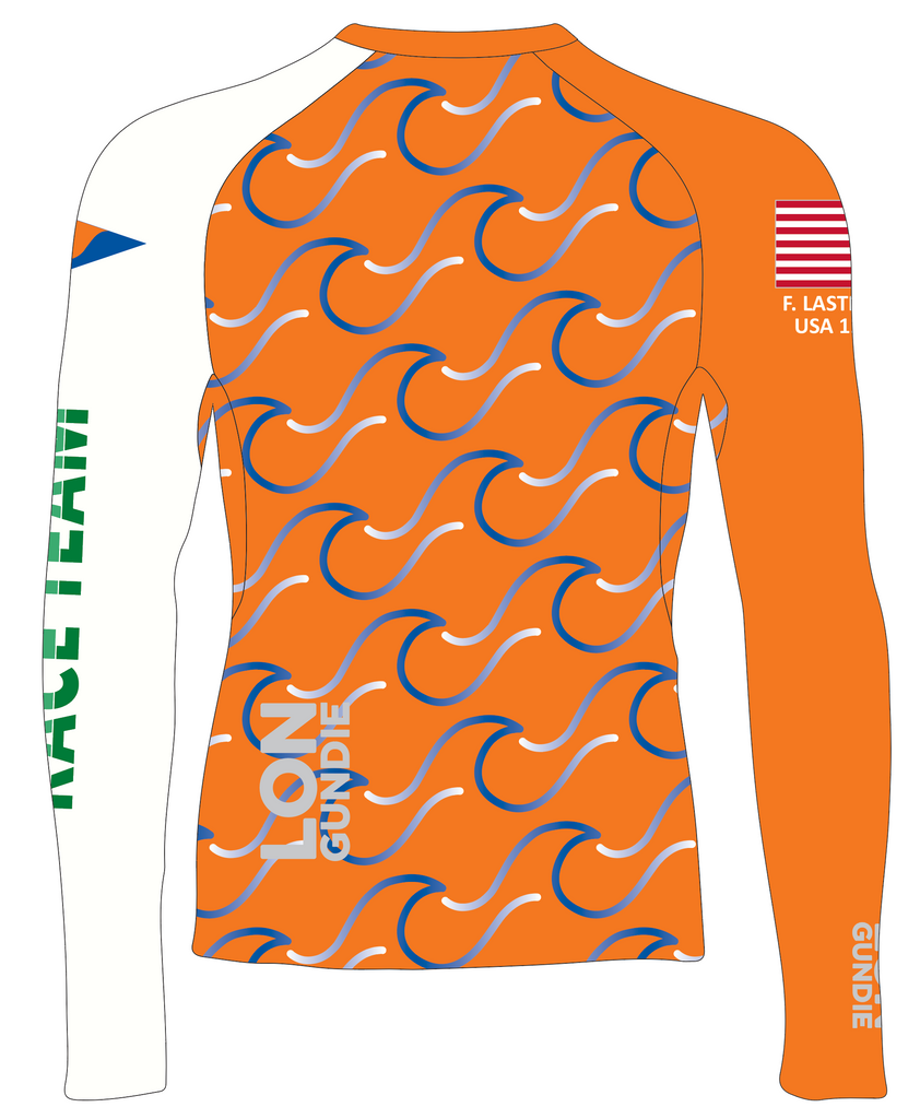 MEN TECH-TEE TOP LONG SLEEVE ORANGE | CORAL REEF YACHT CLUB - GREEN | PSNLZ'D