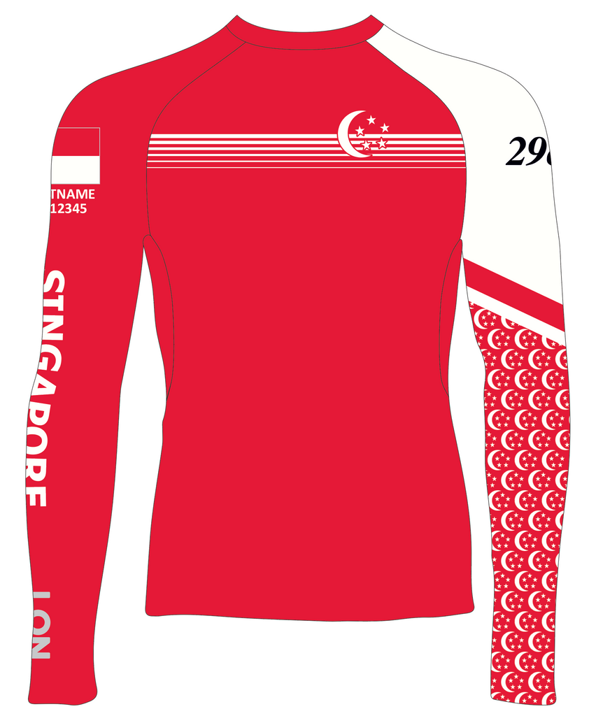 WOMEN TECH-TEE TOP LONG SLEEVE RED | SINGAPORE 29ER TEAM | PSNLZ'D