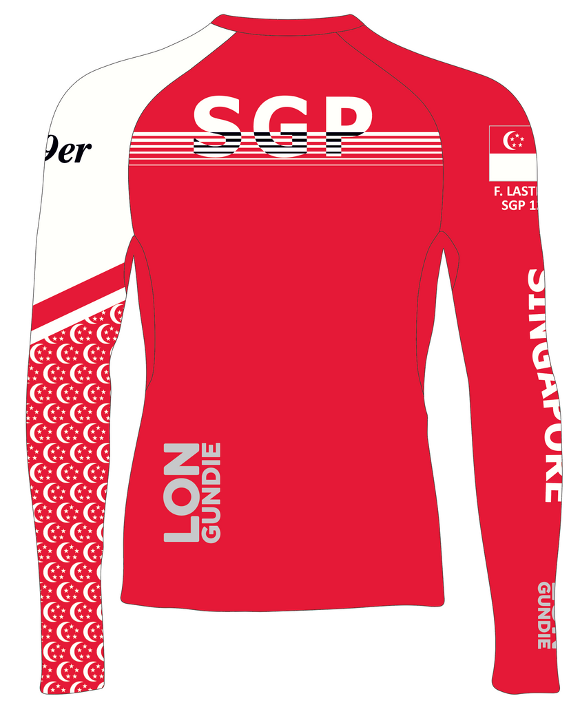 WOMEN TECH-TEE TOP LONG SLEEVE RED | SINGAPORE 29ER TEAM | PSNLZ'D