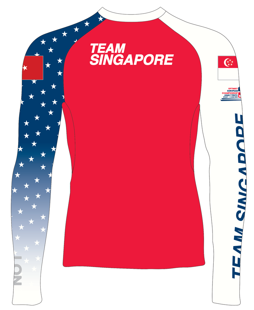 JR RASH GUARD TOP LONG SLEEVE RED | SINGAPORE OPTI '25 EURO | PSNLZ'D