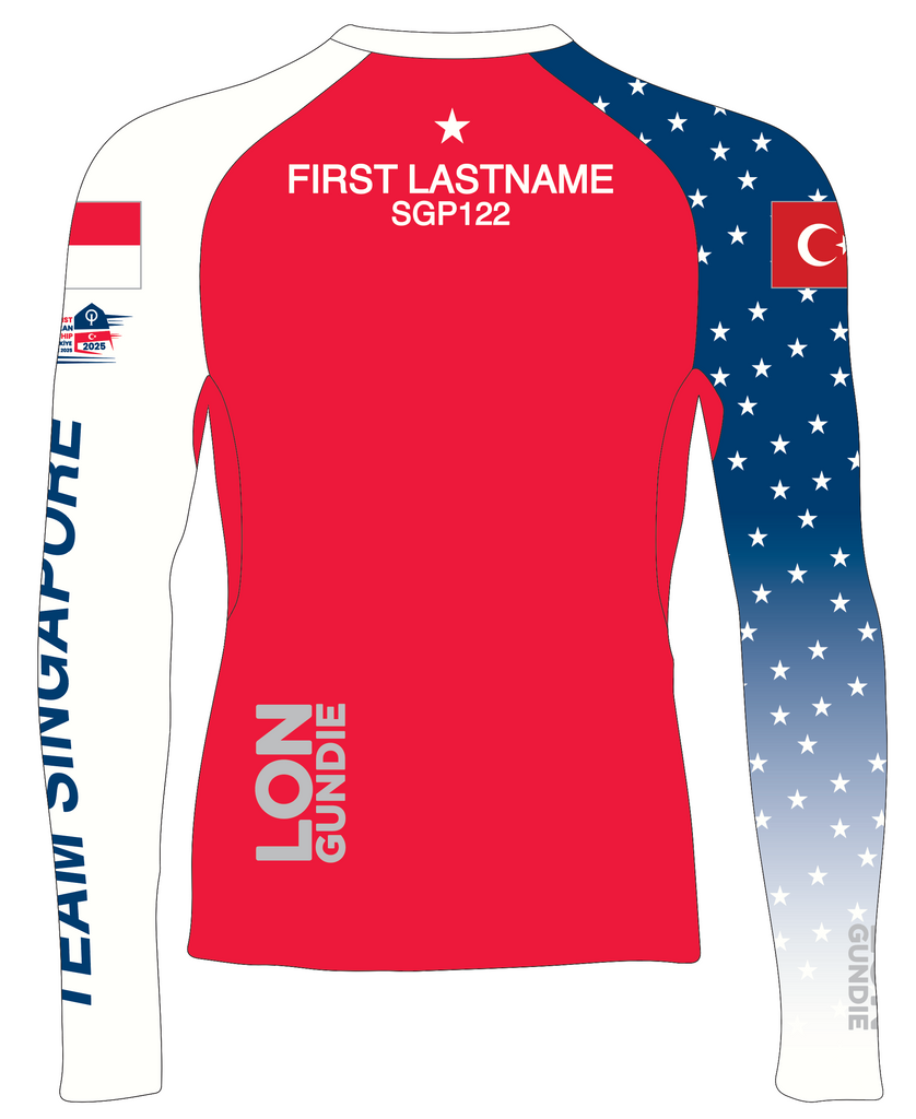 JR RASH GUARD TOP LONG SLEEVE RED | SINGAPORE OPTI '25 EURO | PSNLZ'D