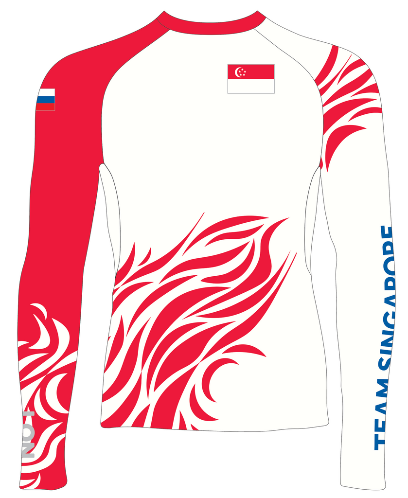 JR RASH GUARD TOP LONG SLEEVE WHITE | SINGAPORE OPTI '25 WOR | PSNLZ'D