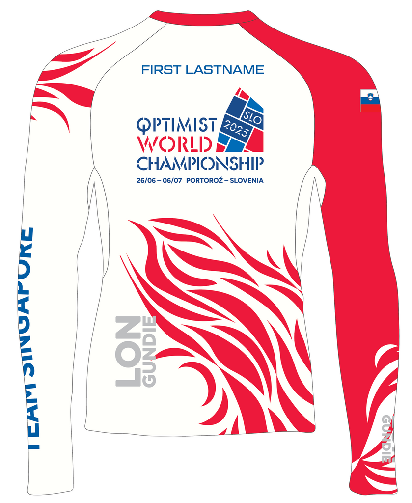 JR RASH GUARD TOP LONG SLEEVE WHITE | SINGAPORE OPTI '25 WOR | PSNLZ'D