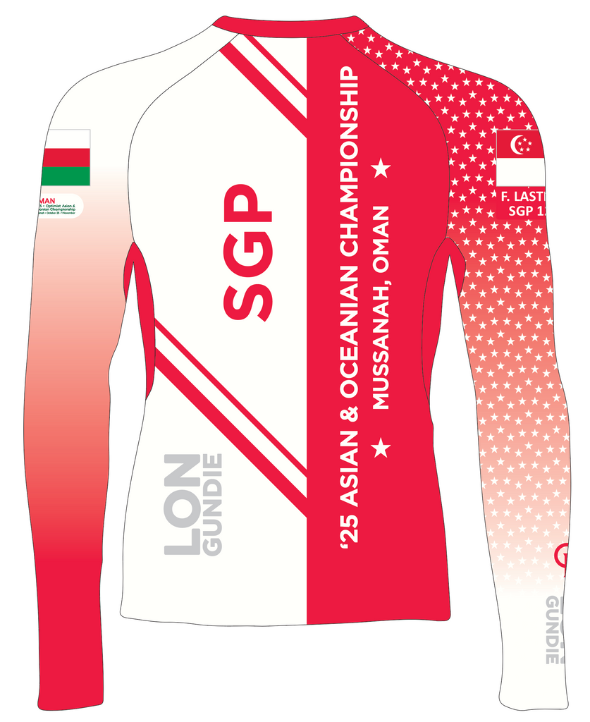 WOMEN RASH GUARD TOP LONG SLEEVE RED | SINGAPORE OPTI '25 ASIAN CHAMP | PSNLZ'D