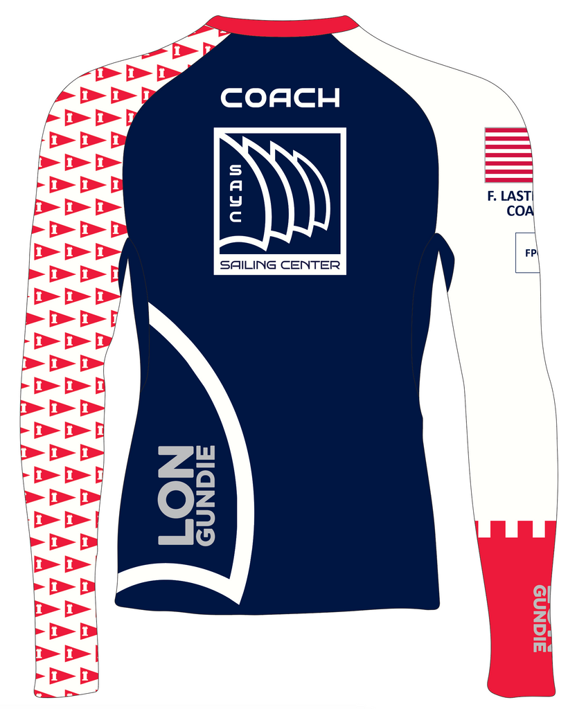MEN RASH GUARD TOP LONG SLEEVE NAVY | ST. AUGUSTINE YC - COACH | PSNLZ'D