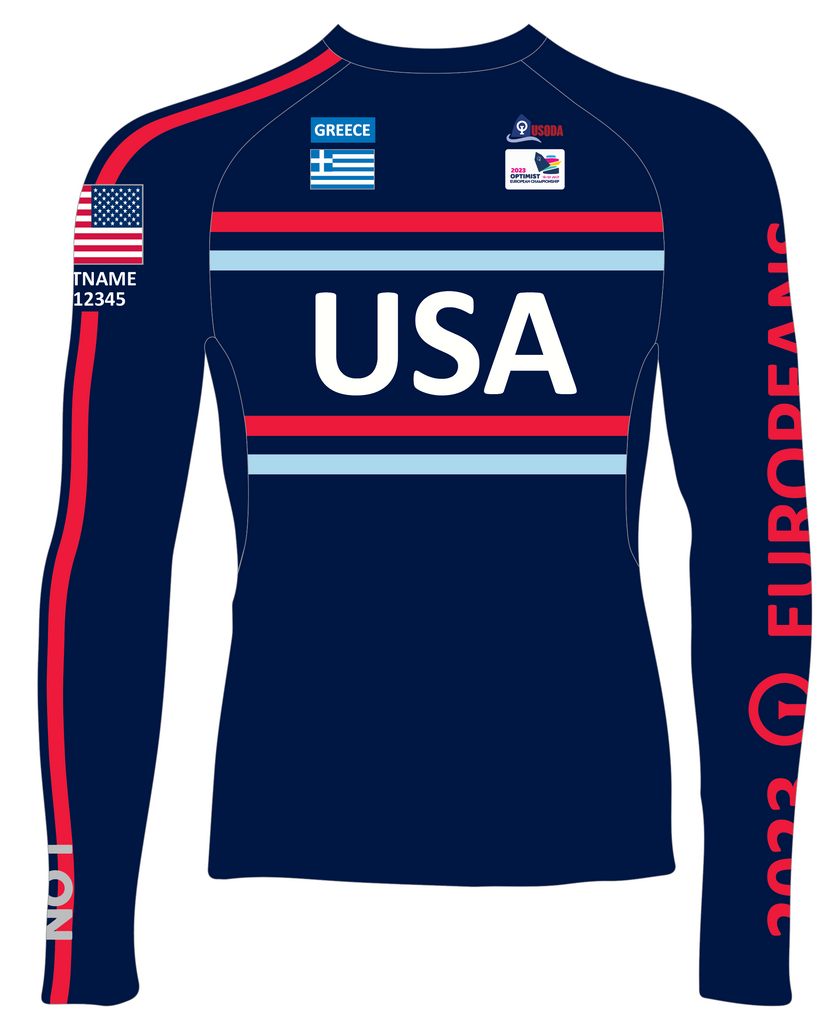 JR RASH GUARD TOP LONG SLEEVE NAVY | USODA EUROPEAN CHAMPIONSHIP | PSNLZ'D