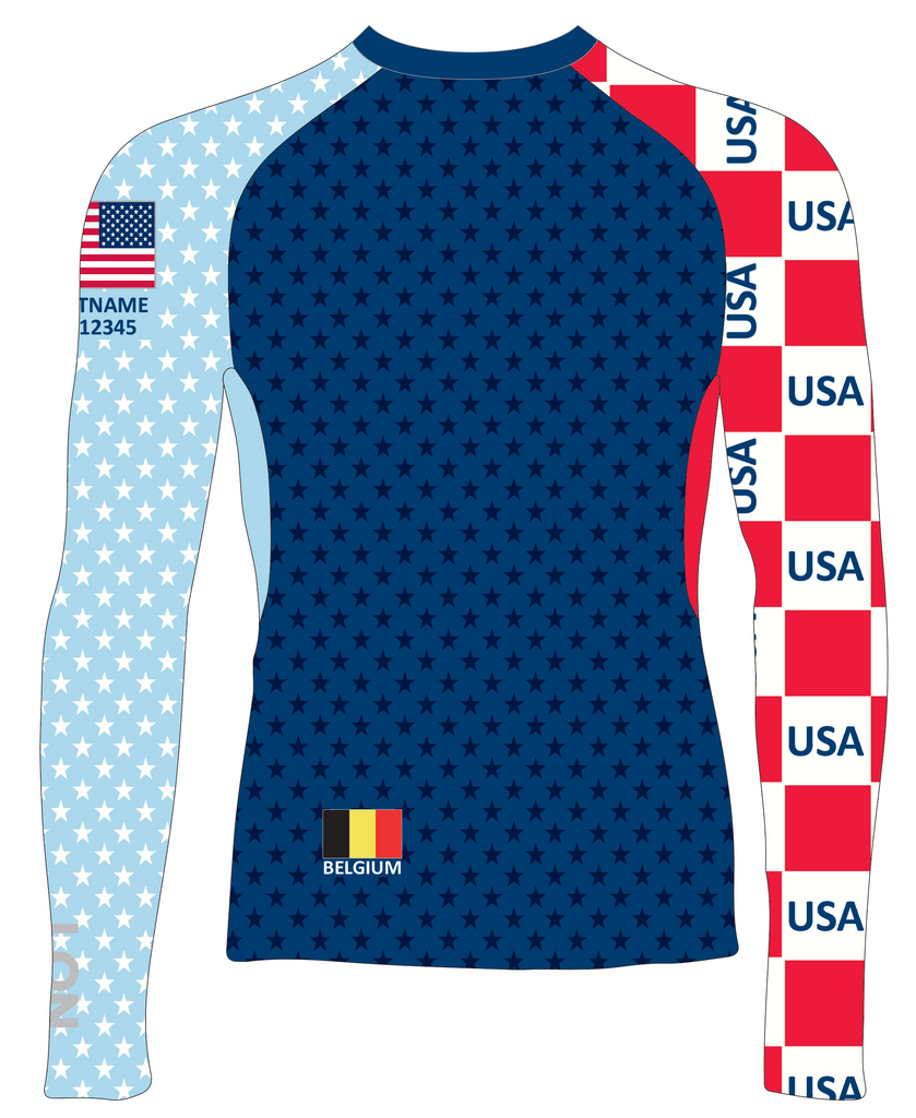 JR RASH GUARD TOP LONG SLEEVE BLUE | USODA FLANDERS | PSNLZ'D