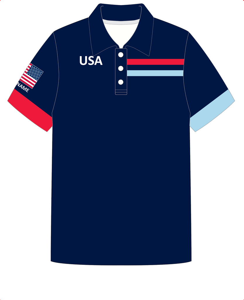JR POLO SHIRT TOP SHORT SLEEVE NAVY | USODA EUROPEAN CHAMPIONSHIP | PSNLZ'D