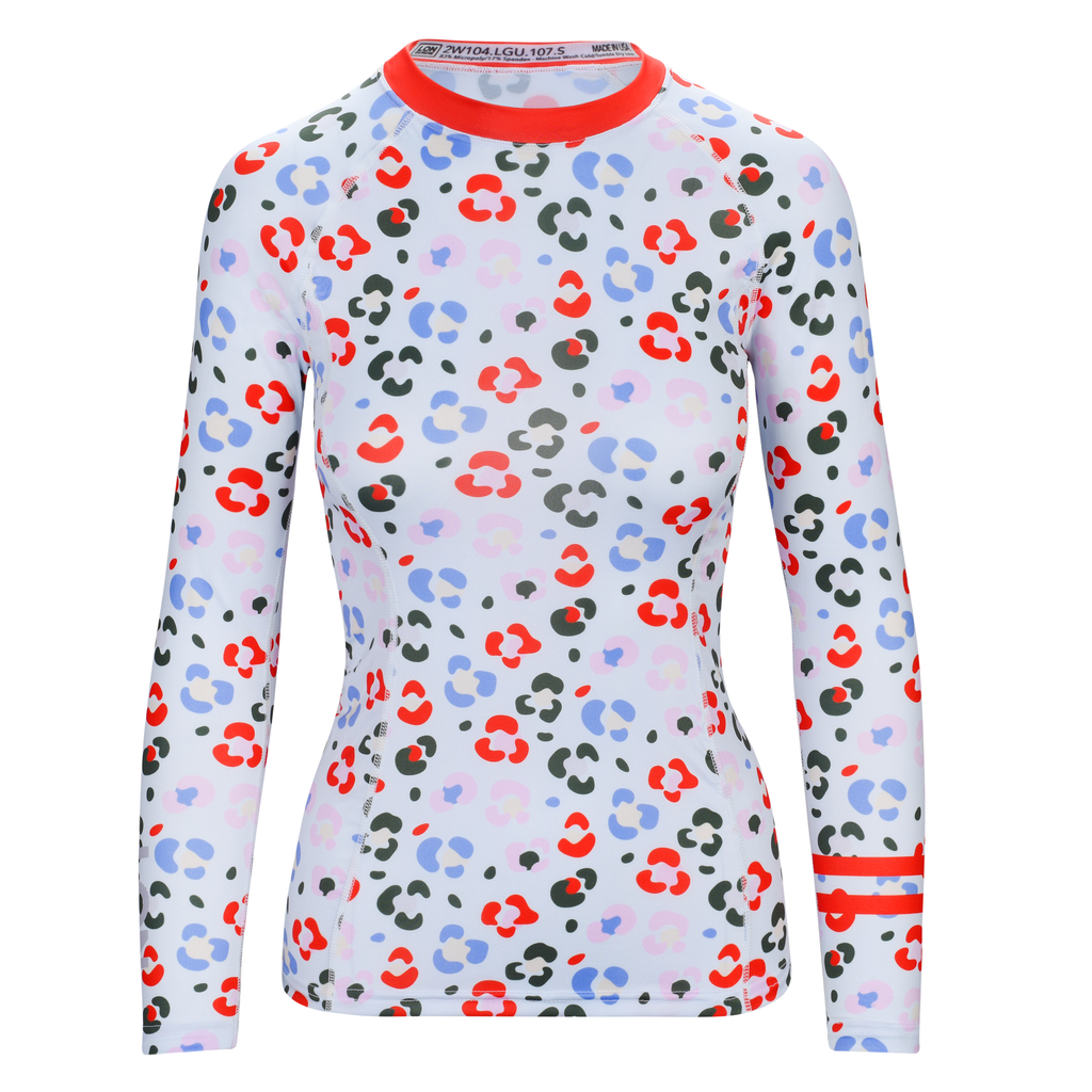 WOMEN RASH GUARD TOP LONG SLEEVE RED | LON GUNDIE