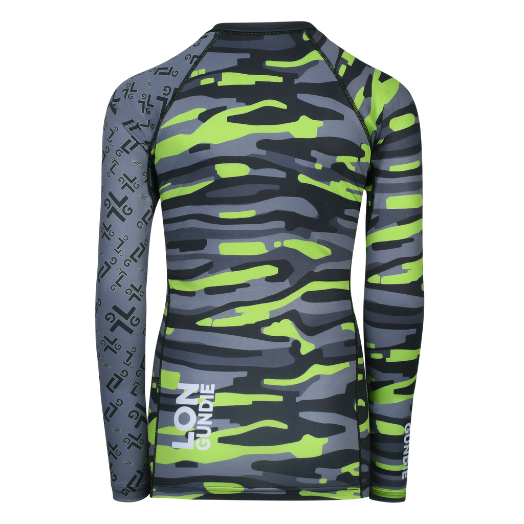 JR RASH GUARD TOP LONG SLEEVE GREEN | LON GUNDIE