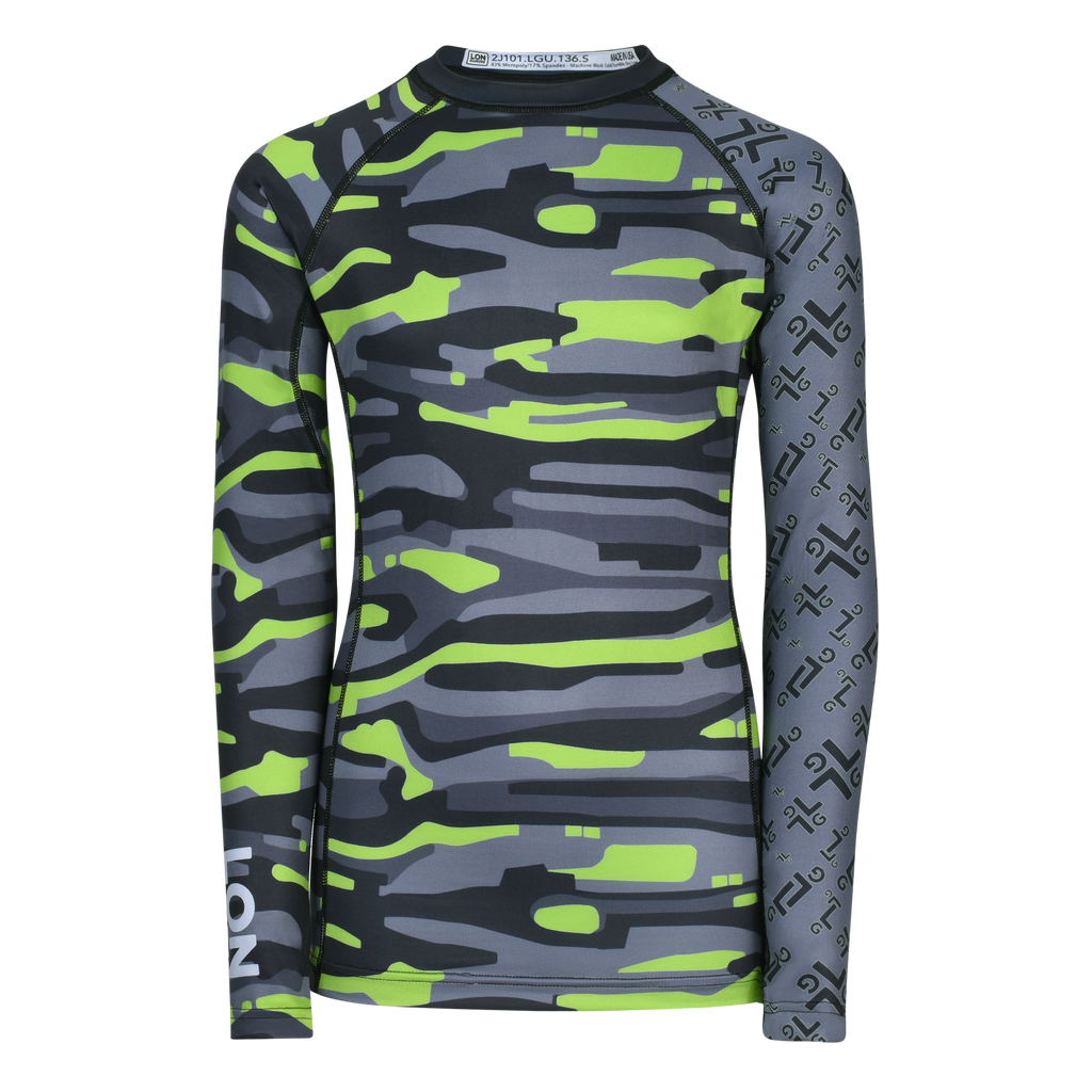 JR RASH GUARD TOP LONG SLEEVE GREEN | LON GUNDIE