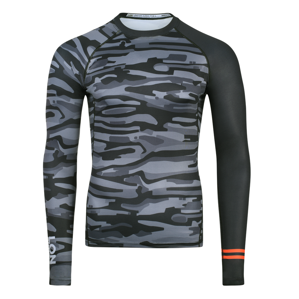 MEN RASH GUARD TOP FITTED GRAY | LON GUNDIE