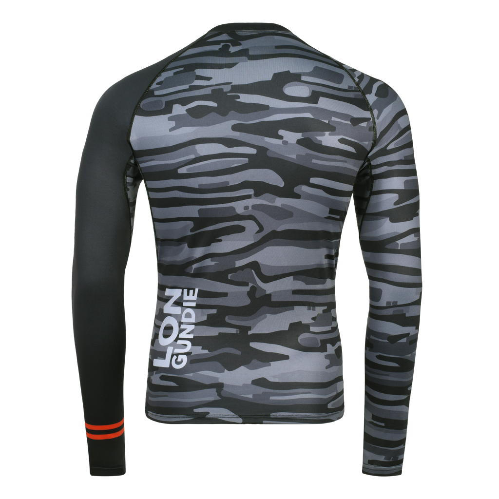 MEN RASH GUARD TOP FITTED GRAY | LON GUNDIE