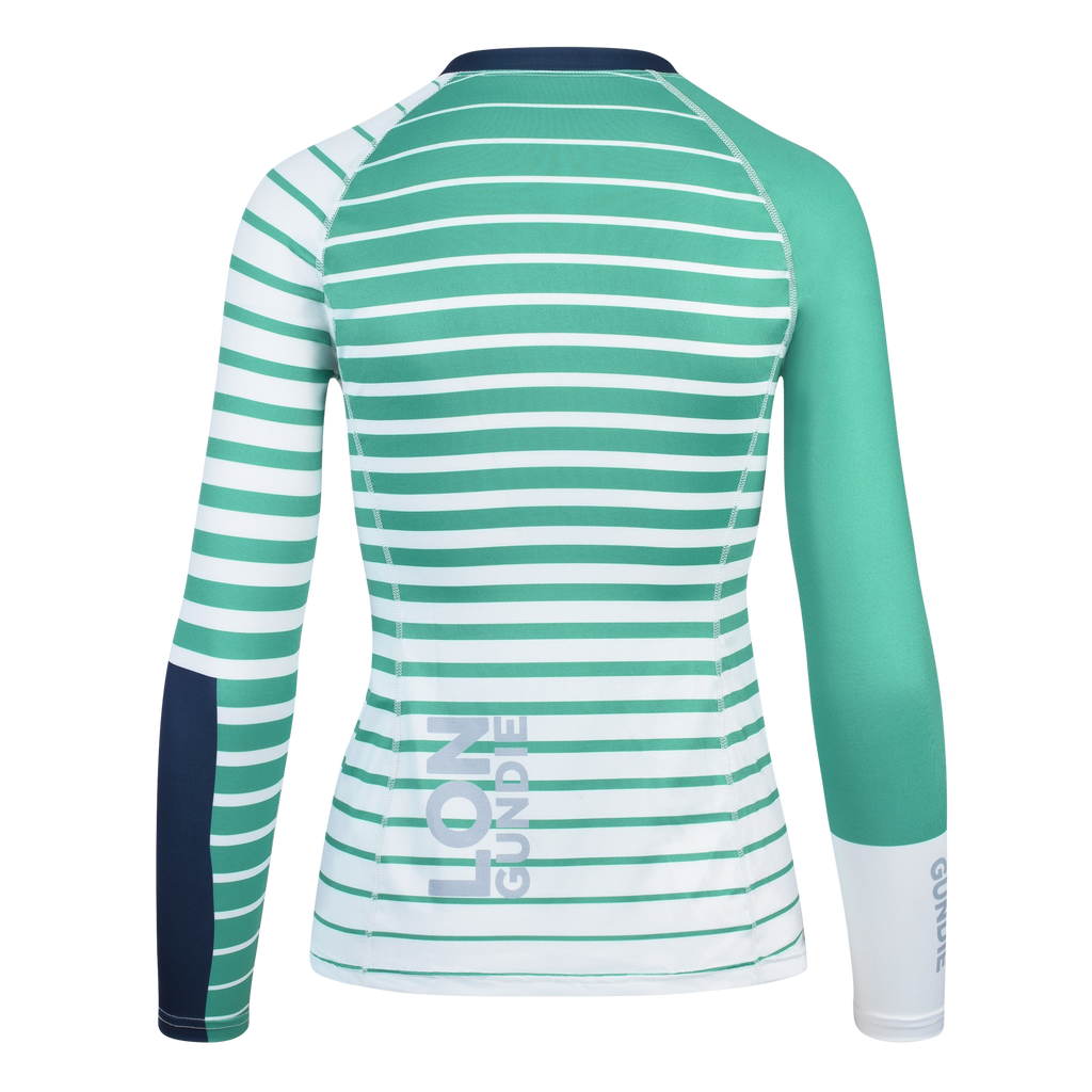 WOMEN RASH GUARD TOP FITTED GREEN | LON GUNDIE